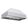 Front. Hauslane - Hauslane Pro-Style 36" IN-R200 Built-In Convertible Range Hood, 18.5” Deep (OFFICIAL) - Silver.