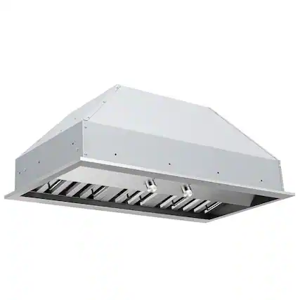 Front. Hauslane - Hauslane Pro-Style 36" IN-R200 Built-In Convertible Range Hood, 18.5” Deep (OFFICIAL) - Silver.