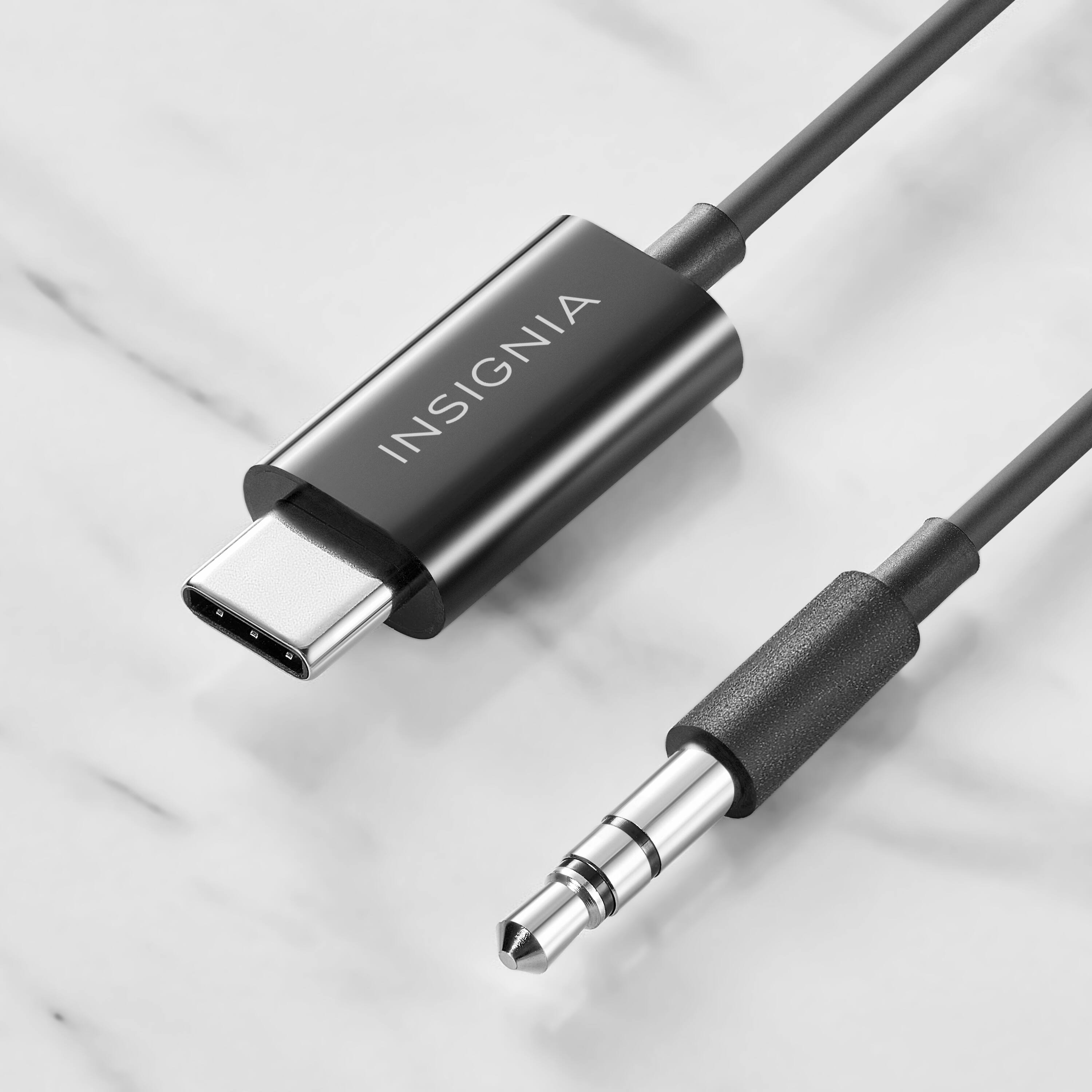 Alt View 15. Insignia™ - 3’ USB-C to 3.5 mm Cable - Black.