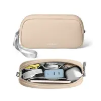 tomtoc - Light-T12 Electronic Accessory Organizer Tech Pouch Cable Bag Travel Case for Cords, Cables, Charger, Small Size - Natura Sand - Front_Zoom