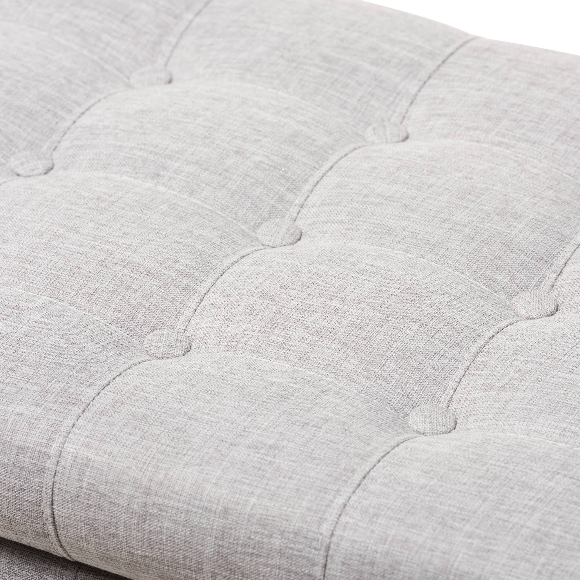 Alt View 2. Baxton Studio - Kaylee Modern Classic Fabric Upholstered Button-Tufting Storage Ottoman Bench - Grayish Beige.