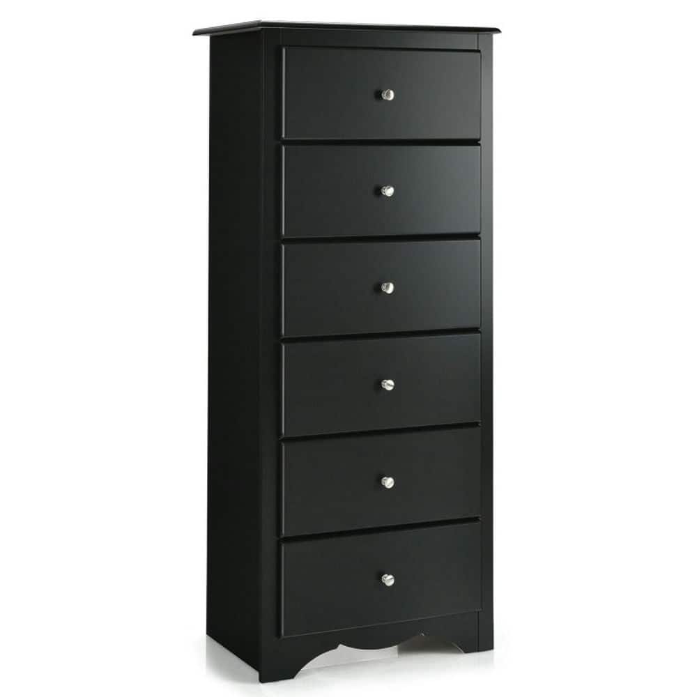 Kadyn - 6 Drawers Chest Dresser Clothes Storage Bedroom Furniture Cabinet- Bathroom Cabinets for Entryway Storage - Black
