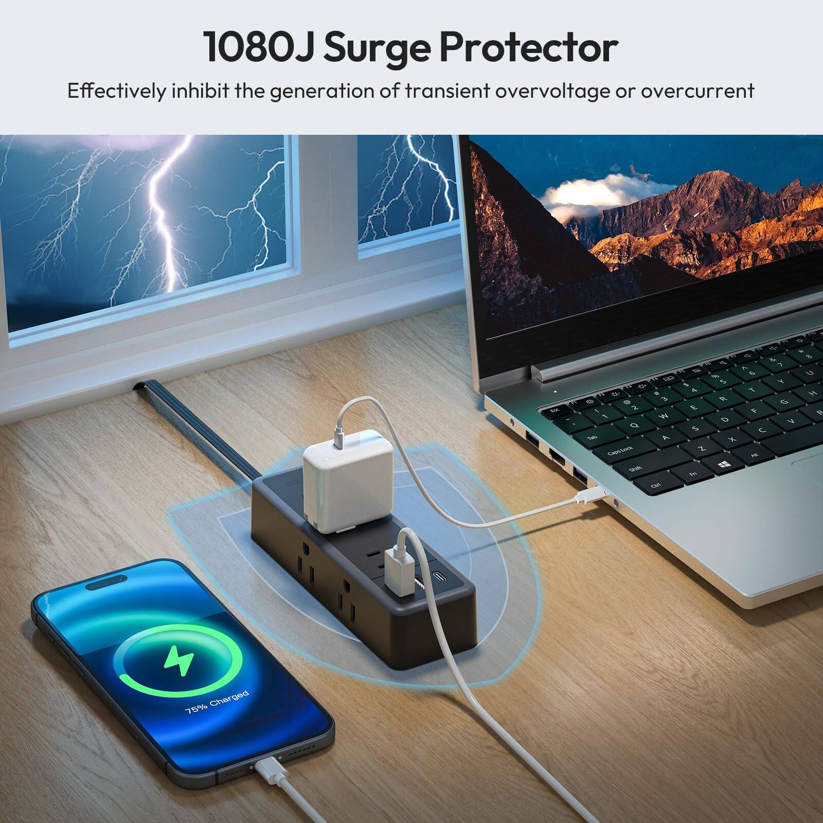 1080J Surge Protector  
Effectively inhibit the generation of transient overvoltage or overcurrent