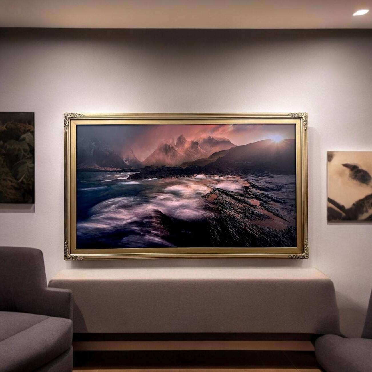 Alt View 9. LAREDO FRAME FACTORY - 55 inch Handmade ornate Tv frame for Samsung The Frame tv and Frame Pro Model - ANTIQUE GOLD.