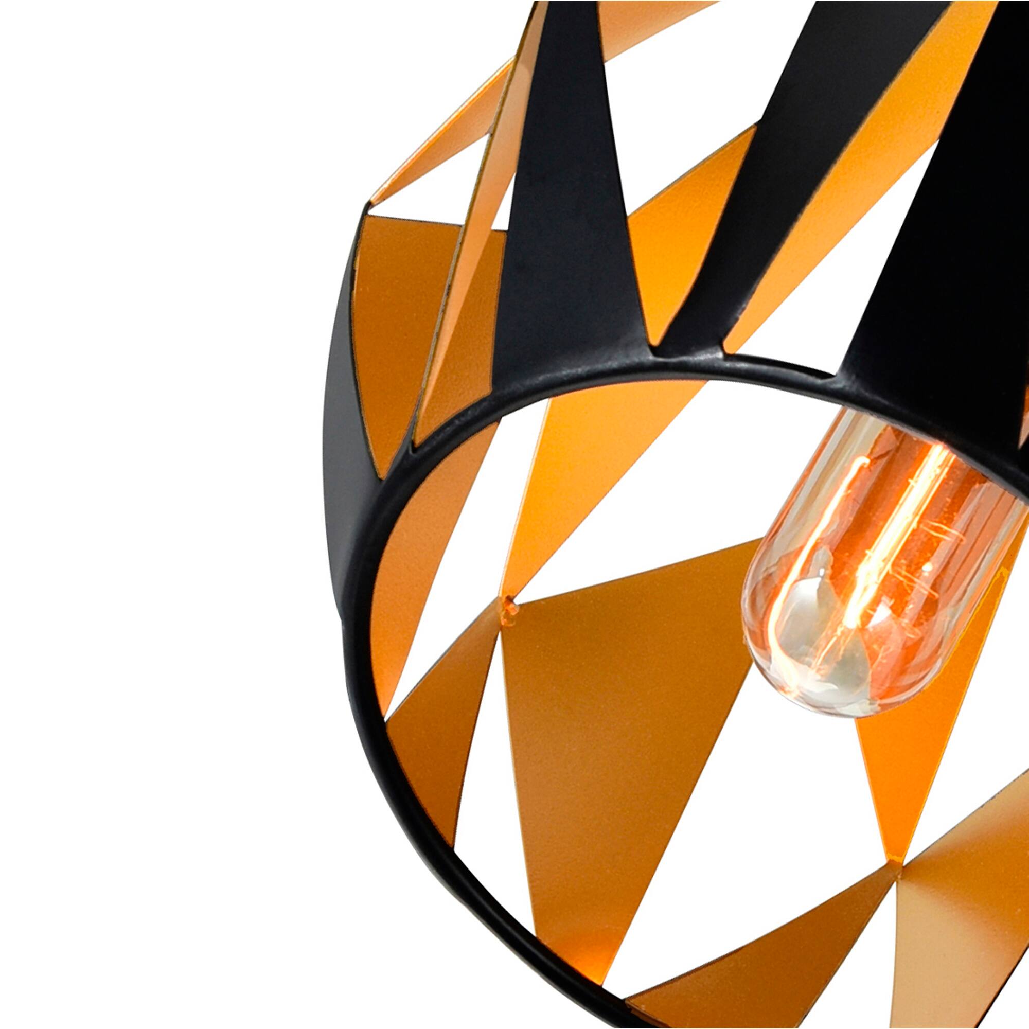 Alt View 2. CWI Lighting - Oxide 1 Light Down Pendant With Black+Copper Finish - Black & Copper.