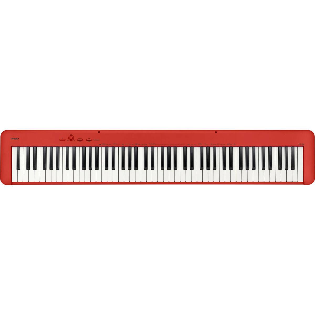 Alt View 5. Casio - Casio CDP-S160 88-Key Compact Digital Piano Keyboard with Touch Response, Red Bundle with H&A Studio Headphones, Stand,.