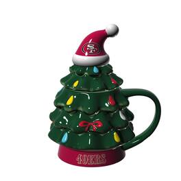 Evergreen Enterprises - San Francisco 49ers 14oz. Christmas Tree Mug With Lid - Green