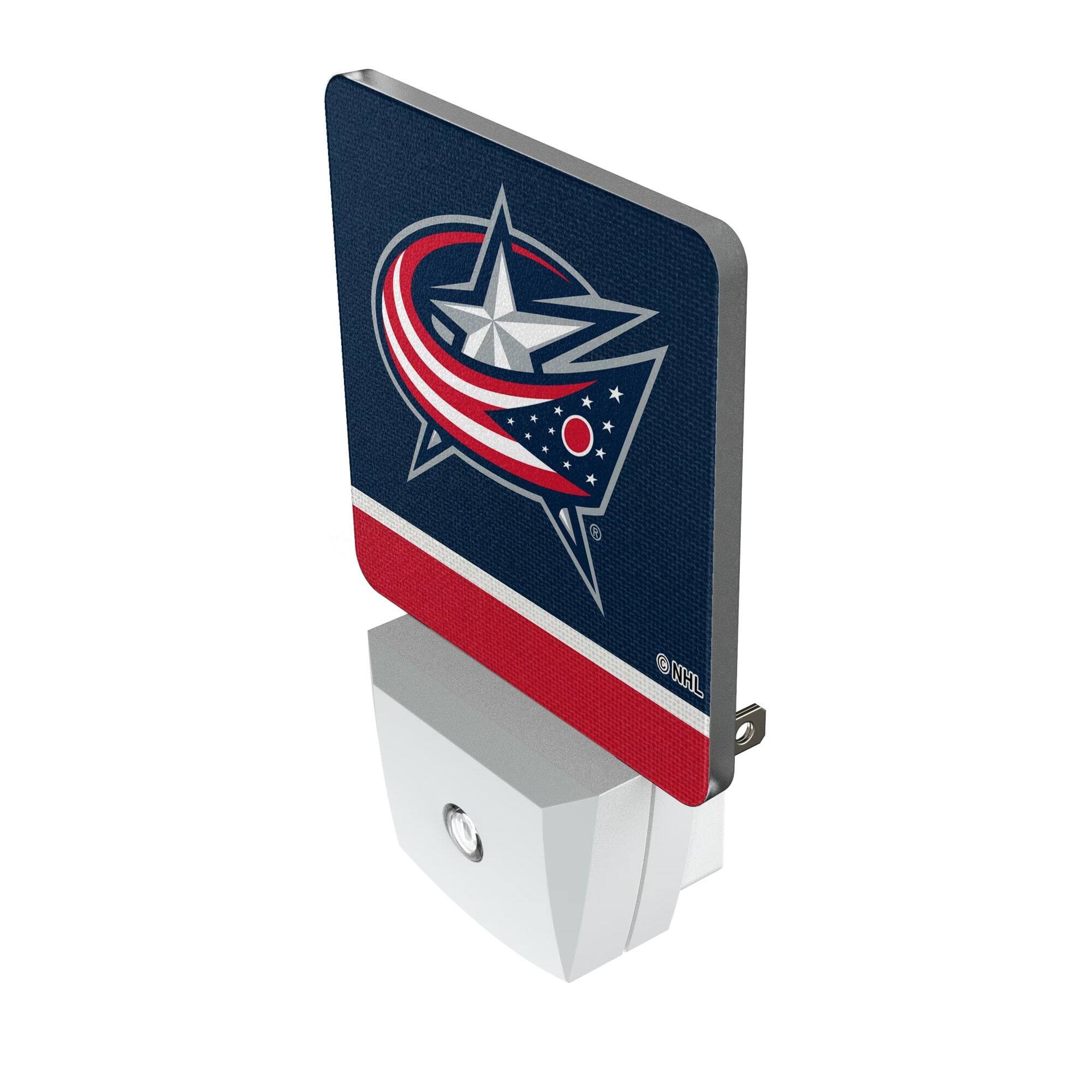 Alt View 1. Keyscaper - Columbus Blue Jackets Stripe Design Nightlight 2-Pack - Multicolor.