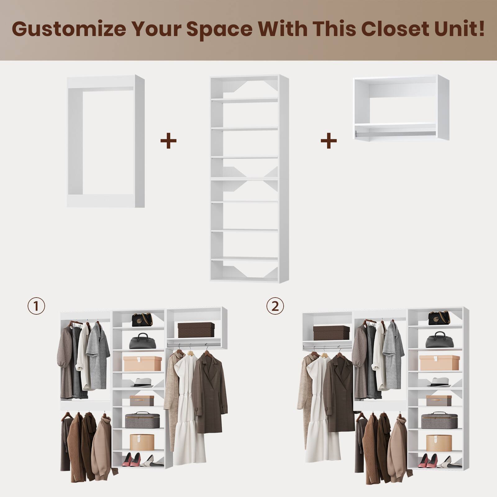 Customize Your Space With This Closet Unit!

1. + 2