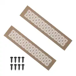 Unique Bargains - 14"x3" Door Air Vent Cover, 2pcs Heavy Duty Aluminum Alloy Grille Louvered with Mounting Screws for Cabinet Wardrobe - Brown