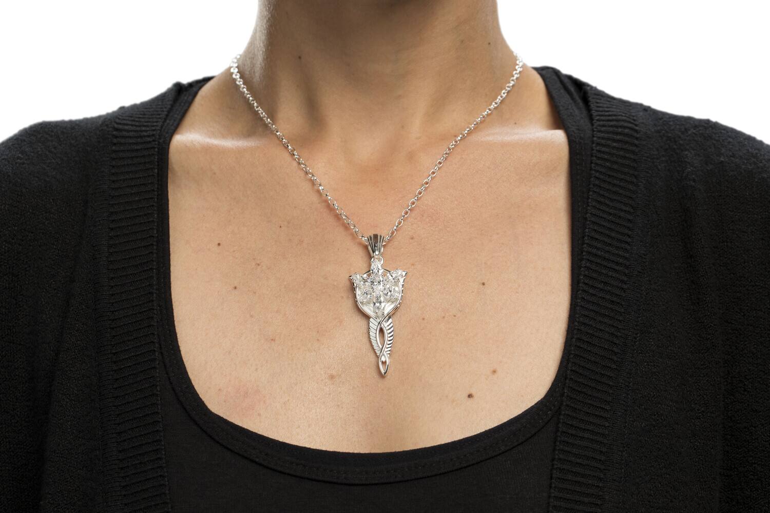 Alt View 2. Weta Workshop - WETA Workshop - The Lord of the Rings Trilogy - Evenstar Pendant & Chain - Sterling Silver   - COLLECTIBLES - Multicolor.