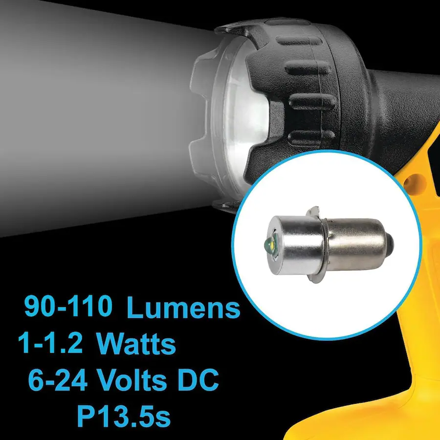 Light Bulb Ridged HQRP P13.5s LED Flashlight Bulb 1.3W 6 24V DC 130lm Cool White 6000K ...