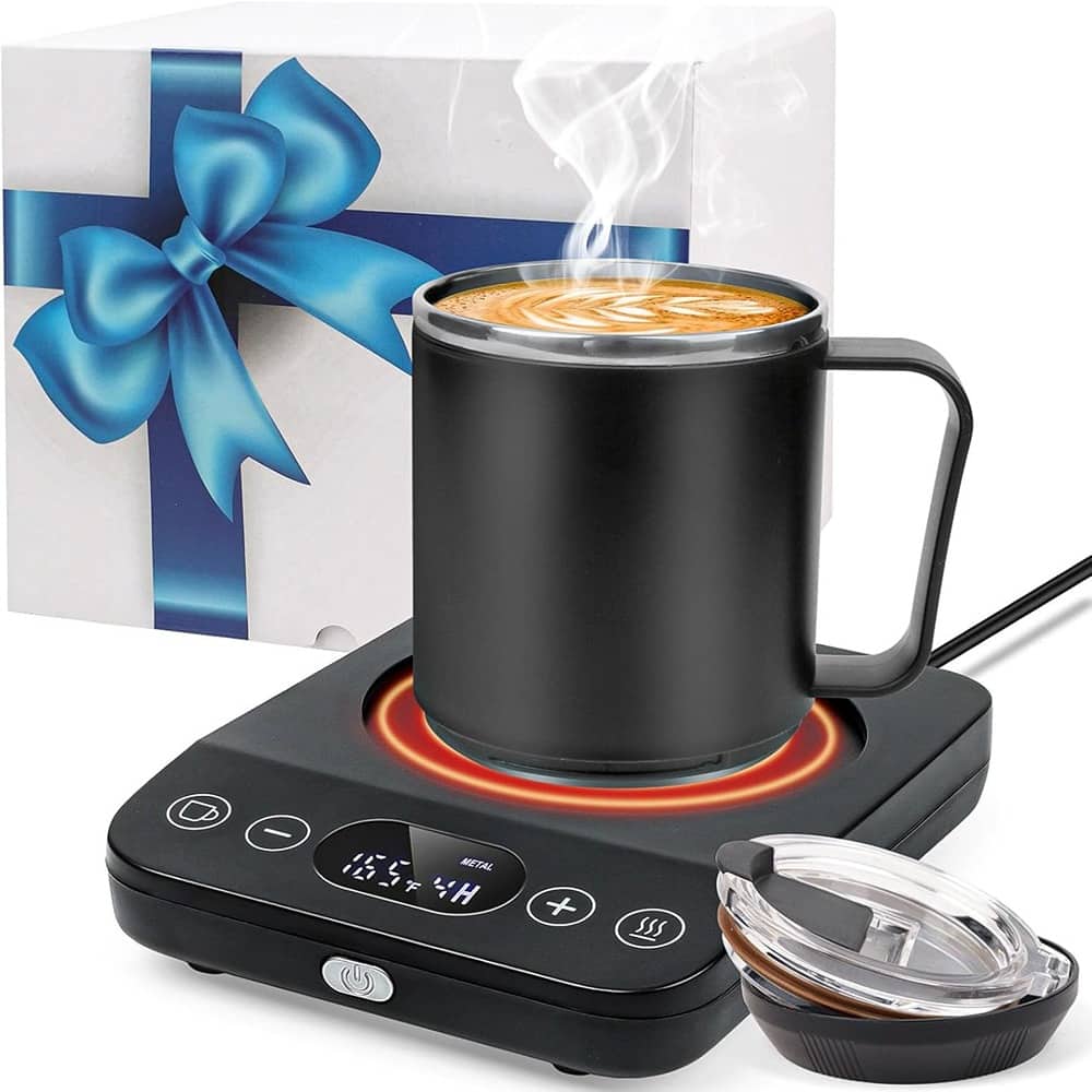 Schertz - Coffee Mug Warmer & 15.5oz Mug – 30W, Timer, Auto Shut-Off for Desk Use - Black- 30w Warmer&mug Set