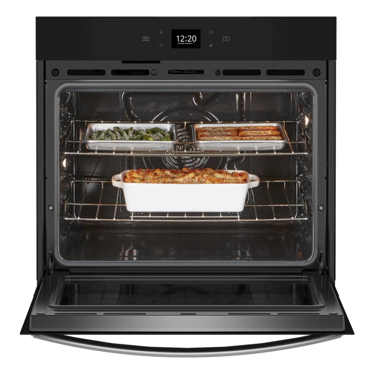 Angle. Whirlpool - Whirlpool - 4.3 Cu. Ft. Single Wall Oven with Air Fry When Connected .- Fingerprint Resistant Stainless Steel - Fingerprint Resistant Stainless Steel.