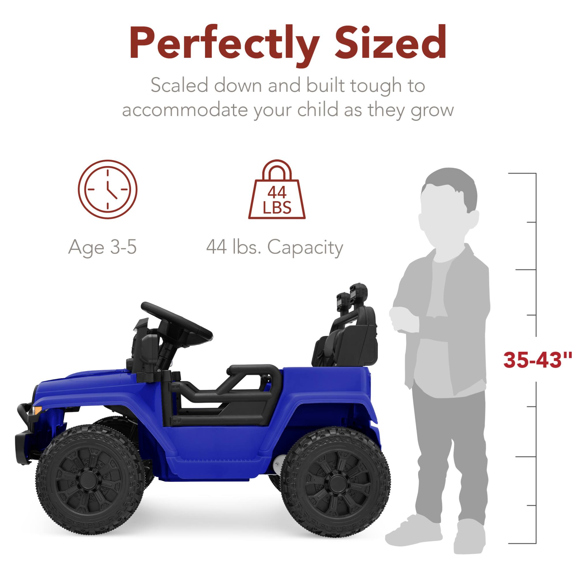 Perfectly Sized  
Scaled down and built tough to accommodate your child as they grow  

Age 3-5  
44 lbs. Capacity  
35-43"