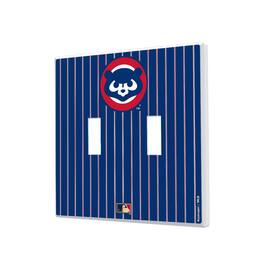 Keyscaper - Chicago Cubs 1979 Cooperstown Pinstripe Double Toggle Light Switch Plate - Multicolor