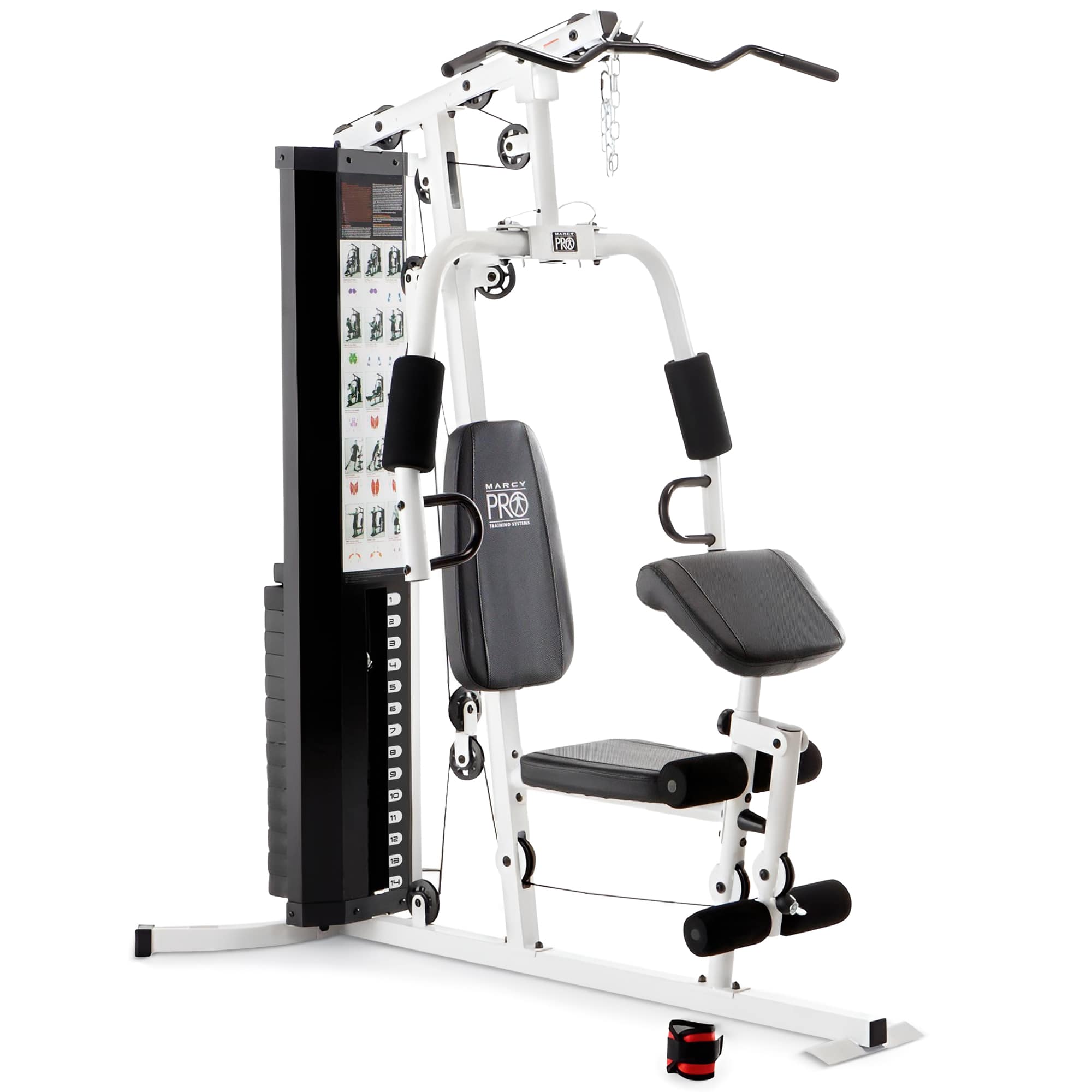 Marcy - Dual-Functioning Upper Lower Body Fitness Workout 150-Pound Stack Home Gym - Black with silver/steel frame