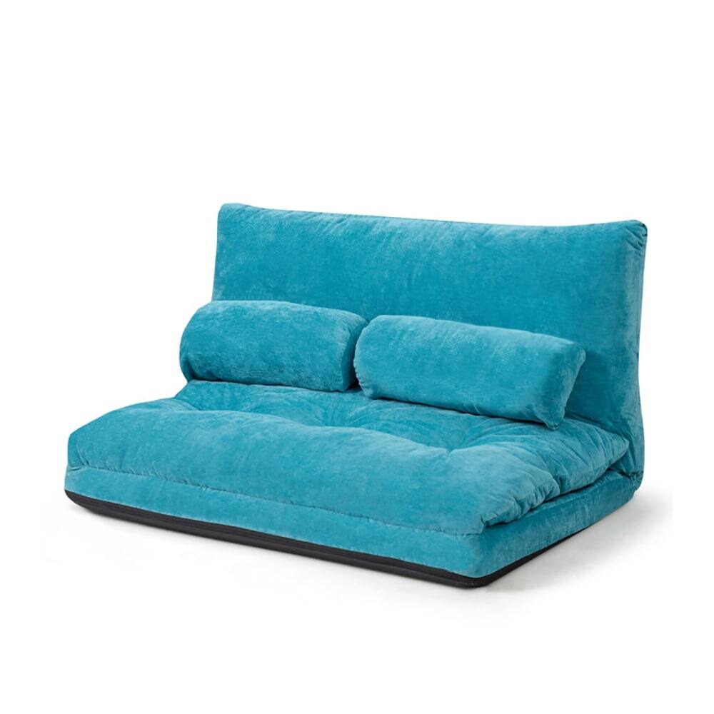 Alt View 3. Kadyn - Lounge Sofa, Modern Couch, 6-Position Adjustable Sleeper Lounge Couch with 2 Pillows-Blue - Blue.