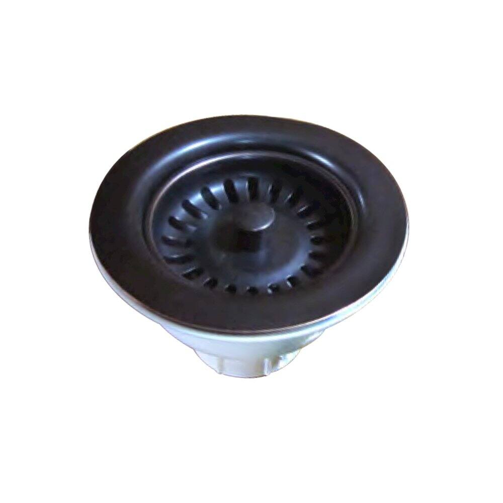Front. Whitehaus - 3 1/2" Basket strainer - Oil Rubbed Bronze Highlighted.