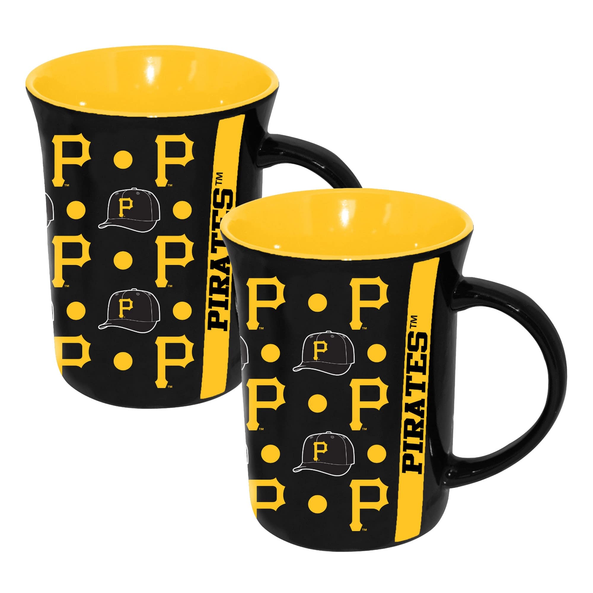 The Memory Company - Pittsburgh Pirates Two-Pack 15oz. Line Up Ceramic Mugs - Multicolor