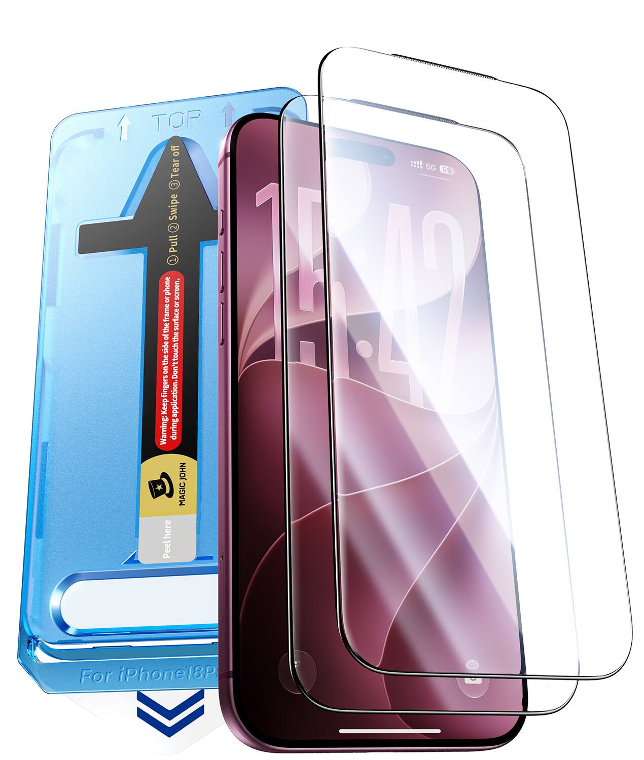 MAGIC JOHN 2 Pack Screen Protectors 9H Tempered Glass, Anti Scratch ...