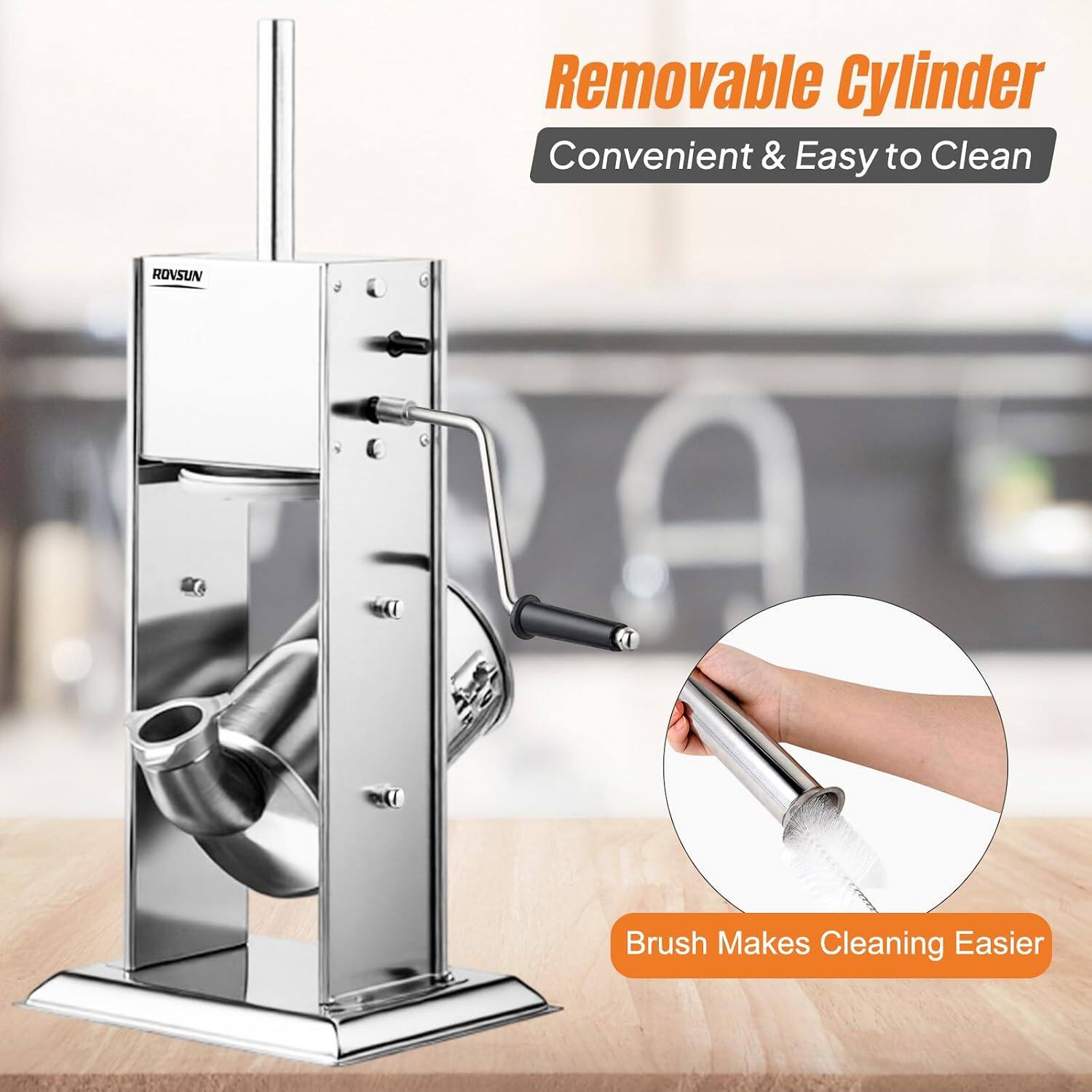 Removable Cylinder Convenient & Easy to Clean

ROVSUN

Brush Makes Cleaning Easier