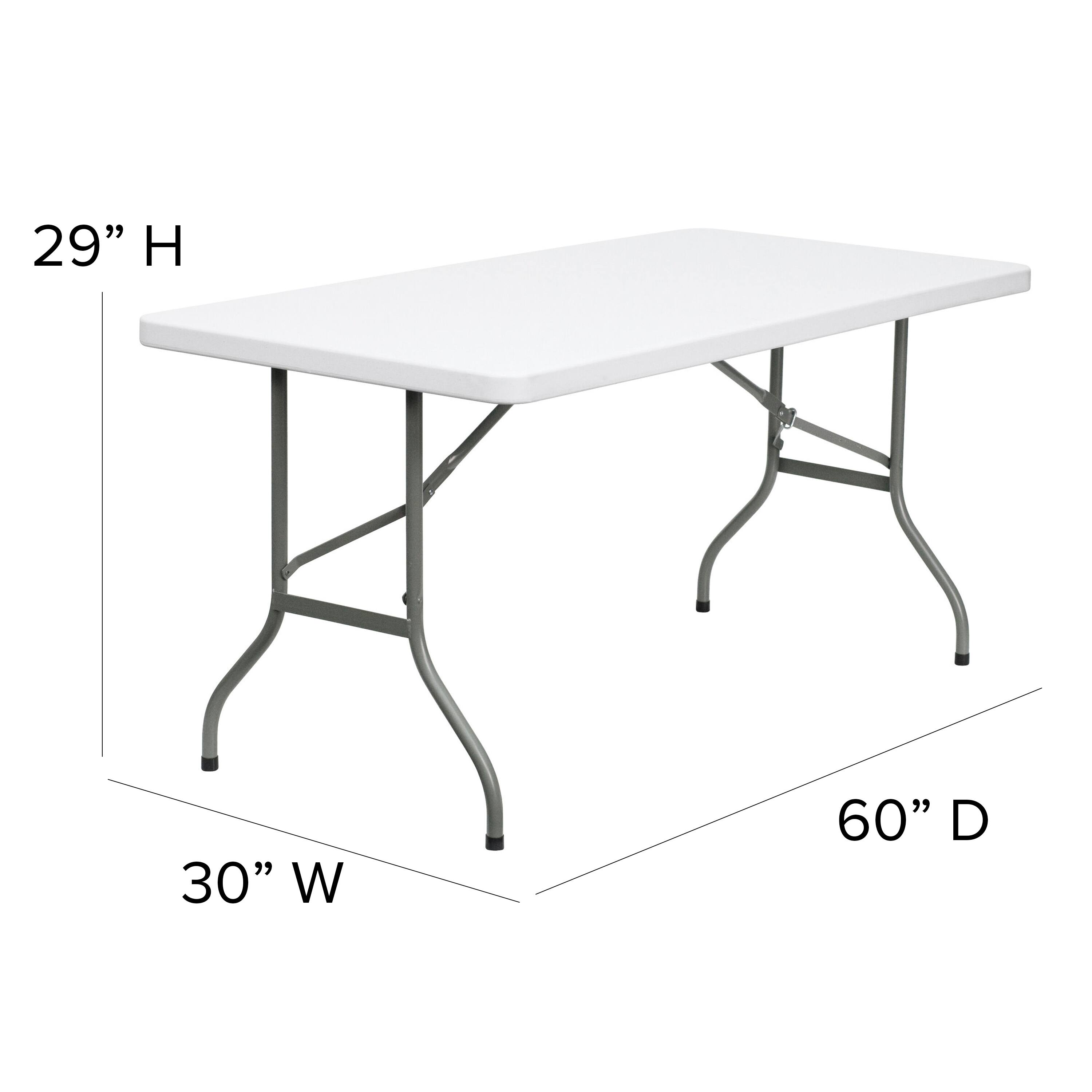Alt View 15. Alamont Home - 5-Foot Plastic Folding Table - Granite White.