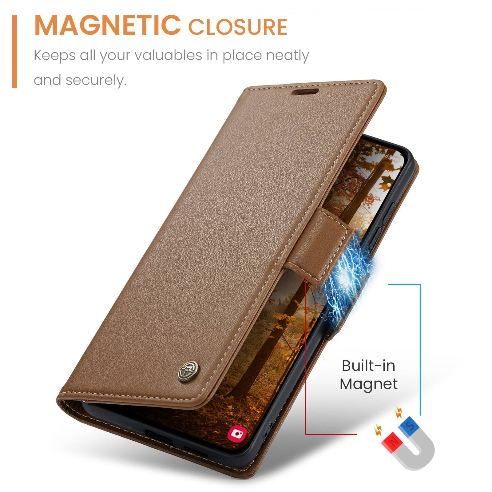 MAGNETIC CLOSURE  
Keeps all your valuables in place neatly and securely.  
Built-in Magnet