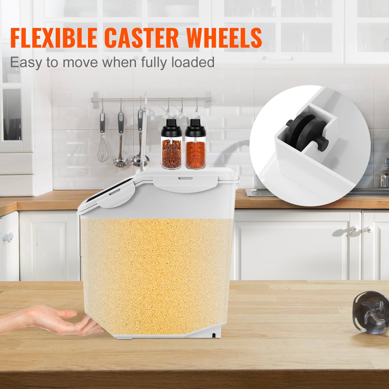 FLEXIBLE CASTER WHEELS
Easy to move when fully loaded