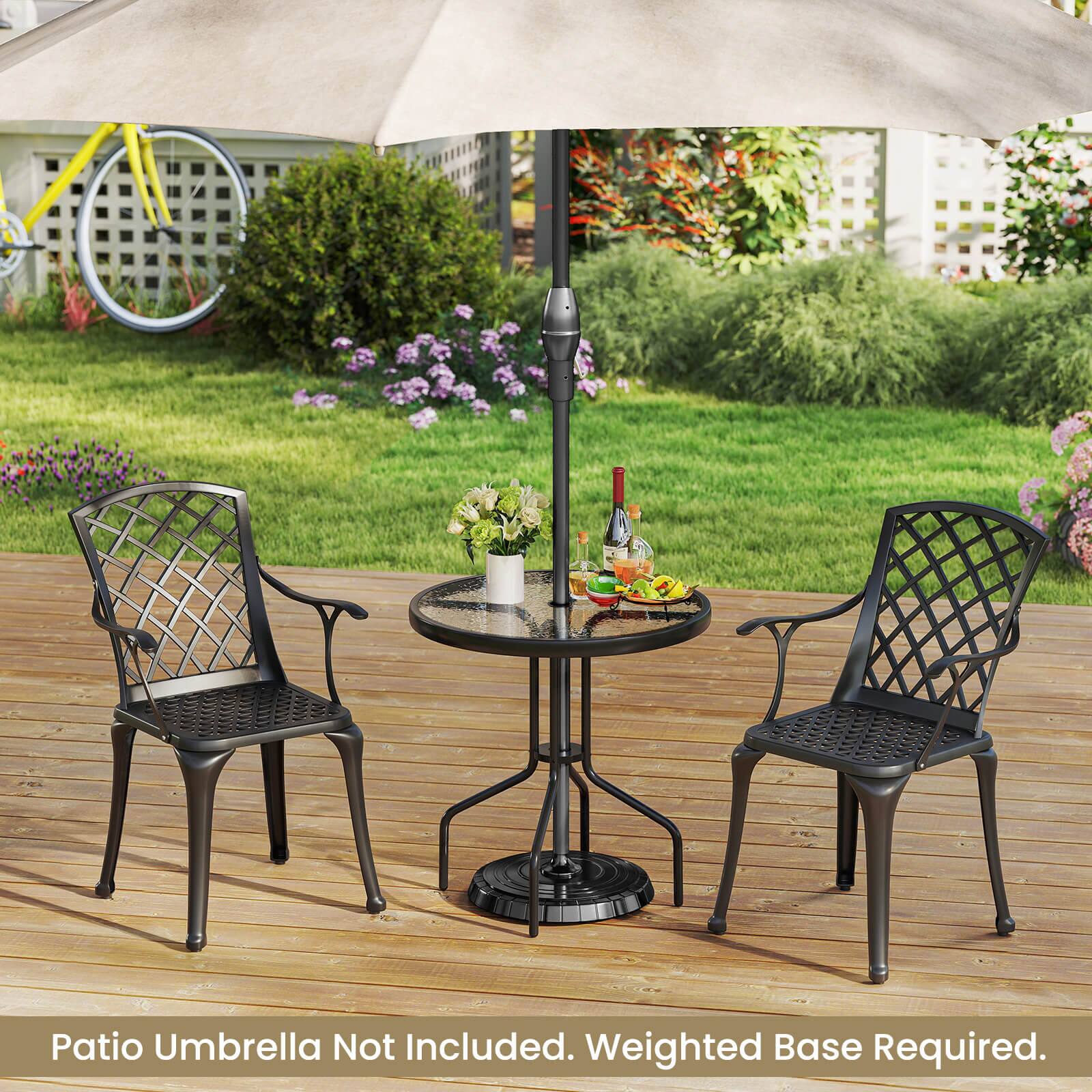 Patio Umbrella Not Included. Weighted Base Required.