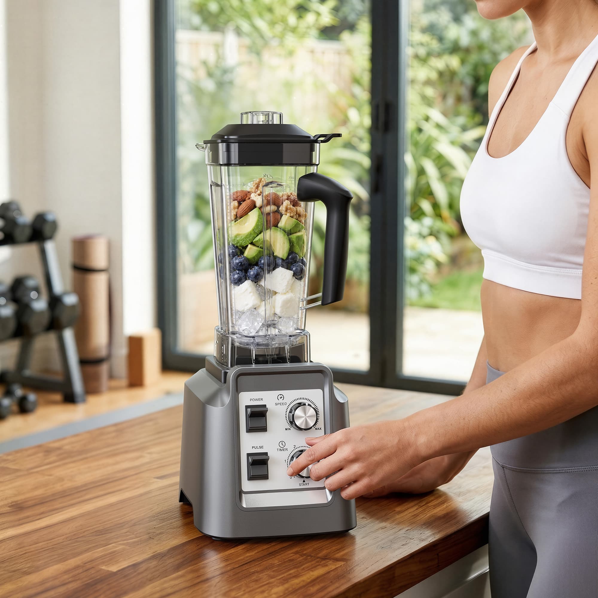 Teendow 1800W High Power Kitchen Blender, 68oz BPA Free Jar for