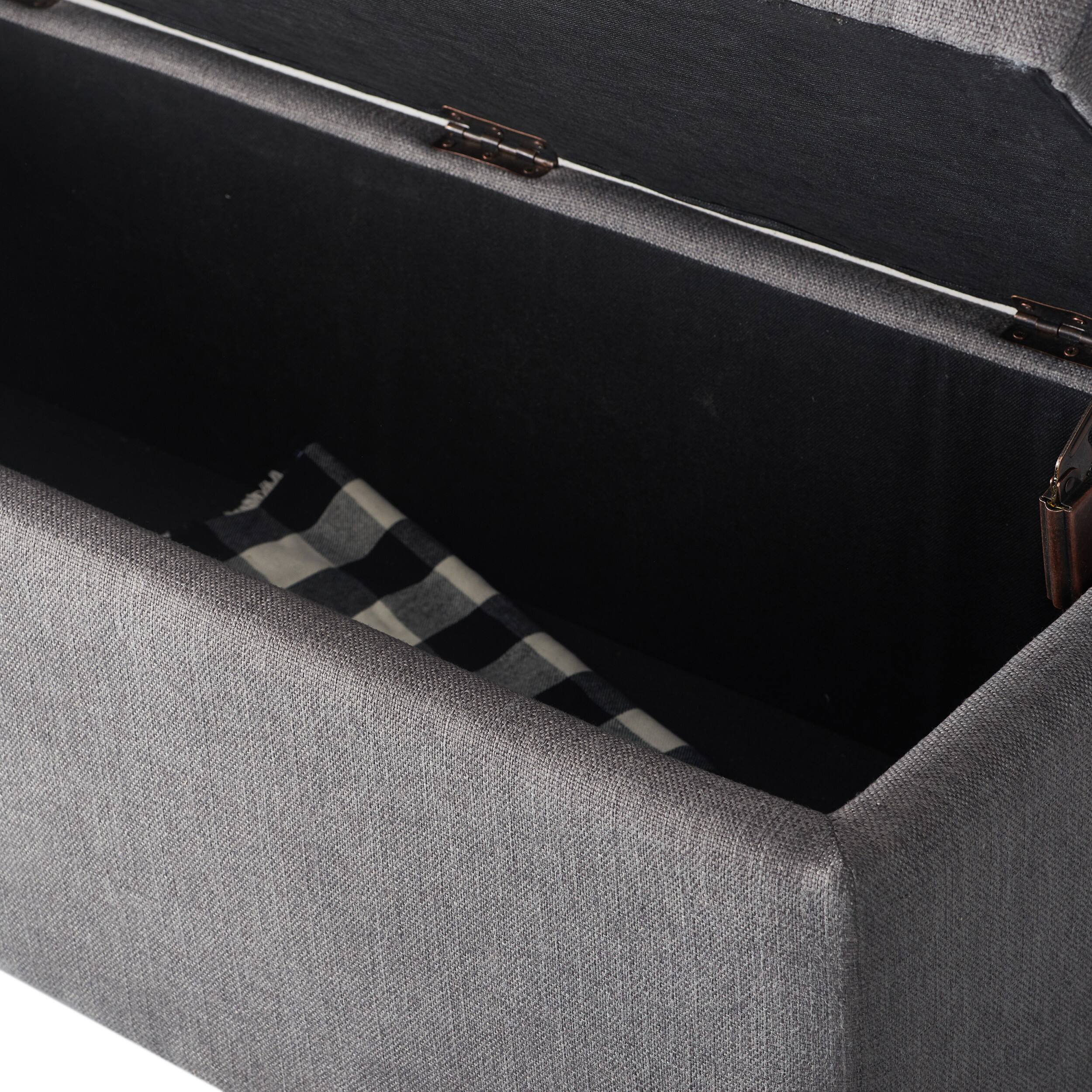 Alt View 17. Adore Decor - Arlo Upholstered Storage Bench - Gray.