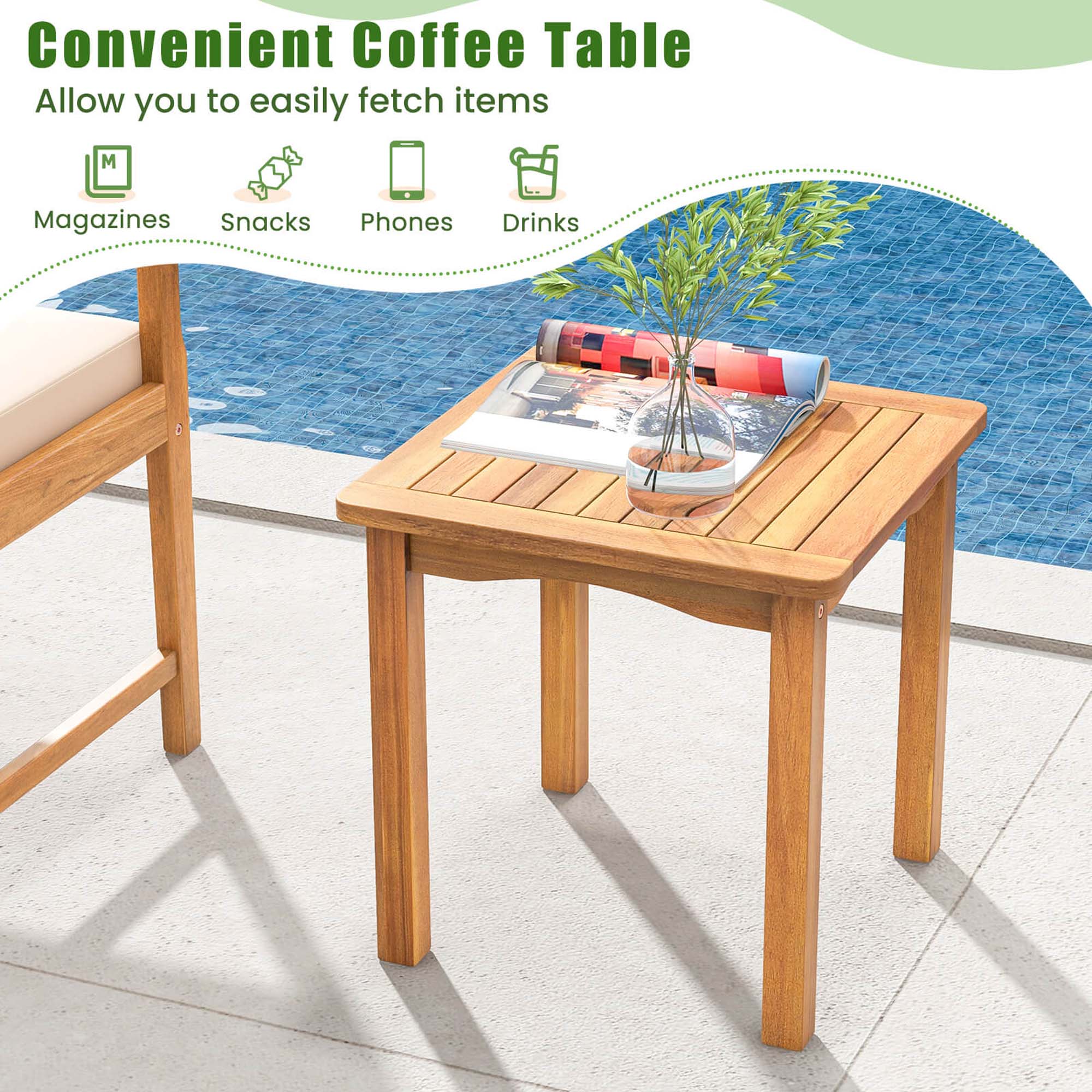 Convenient Coffee Table: Allow you to easily fetch items such as magazines, snacks, phones, and drinks.