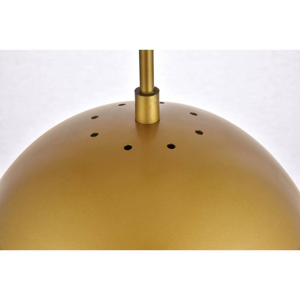 Left. Living District - Eclipse 1 Light Brass Pendant With Frosted White Glass - Brass And Frosted White.