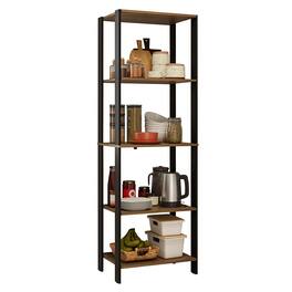 Madesa - Kitchen Pantry Storage Rack with 5 Open Shelves 23"L Multiuse Cabinet for Kitchen Organization - Black/Brown - Brown
