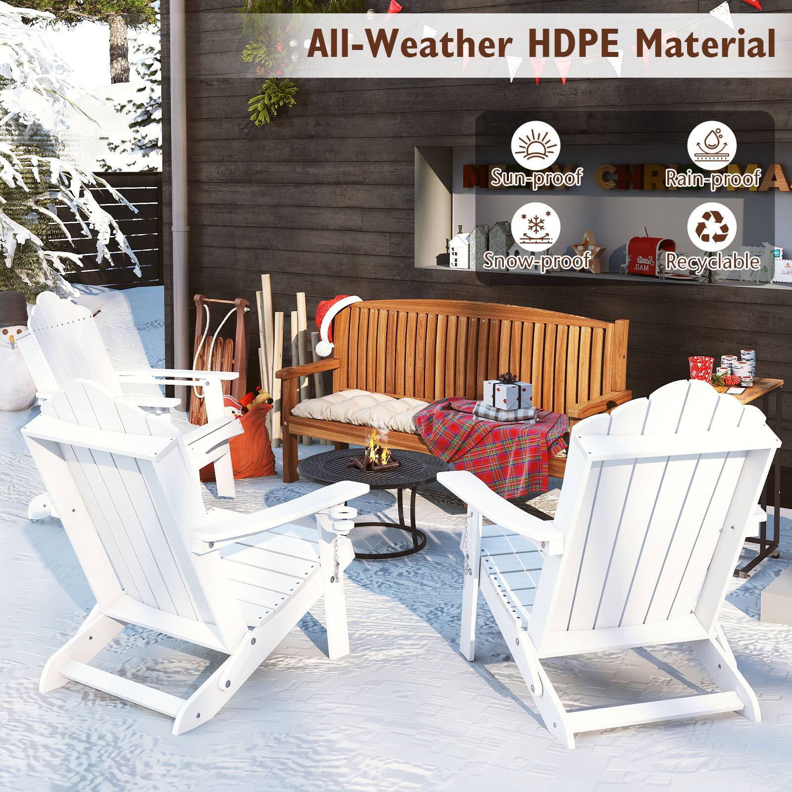 All-Weather HDPE Material  
Sun-proof  
Rain-proof  
Snow-proof  
Recyclable