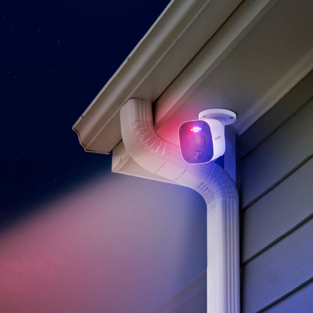 Alt View 2. Swann - Swann Add-On Bullet Security Camera for DVR, 4K UHD Video, Flashing and Spotlight, Outdoor Night Vision, Motion Detect - White.