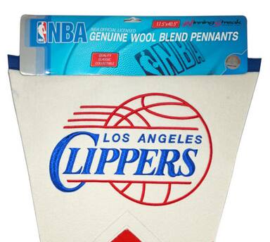 17.5x40.5  
Genuine Wool Blend Pennants  
NBA Official Licensed NBA Genuine Wool Blend Pennants  
Quality Guaranteed  
Los Angeles Clippers  
CNB Classic Collectible