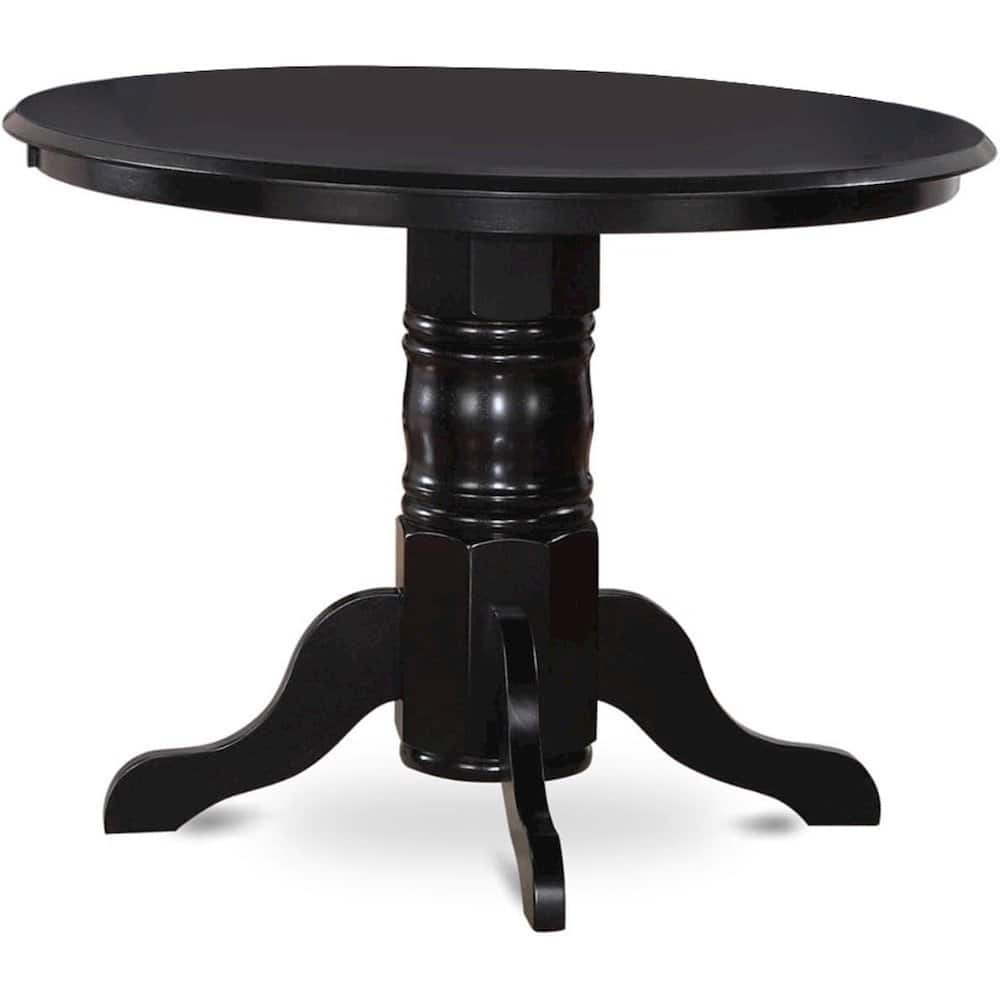 FurniFact - Elegant Round Kitchen Table – 42-Inch Small Dining Table - Black