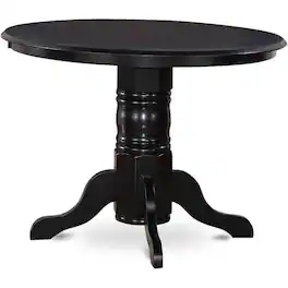 FurniFact - Elegant Round Kitchen Table – 42-Inch Small Dining Table - Black