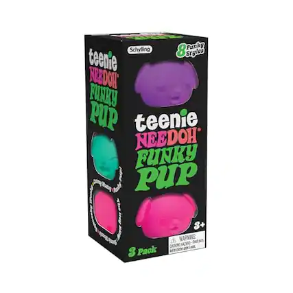 Schylling teenie NEEDOH FUNKY PUP 8 Styles 3 Pack 3+