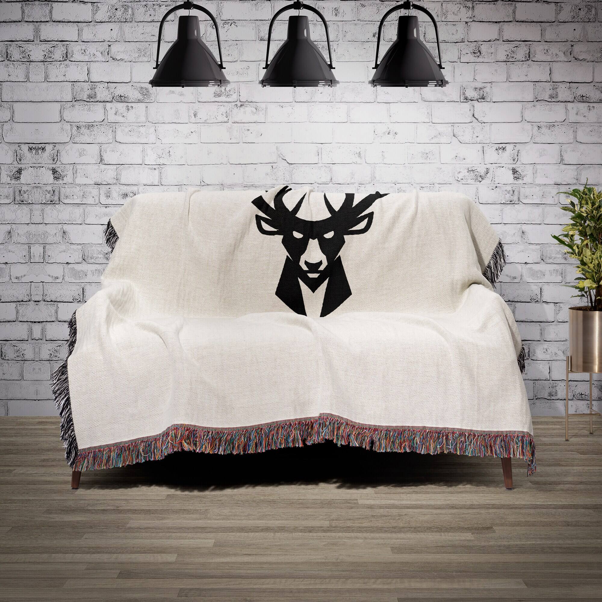 Alt View 1. Chad & Jake - Milwaukee Bucks Woven Blanket - White.