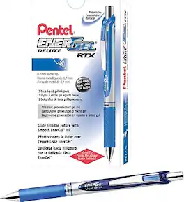Pentel - EnerGel RTX Retractable Gel Pens, Medium Point, 0.7mm, Blue Ink, Dozen (BL77C)