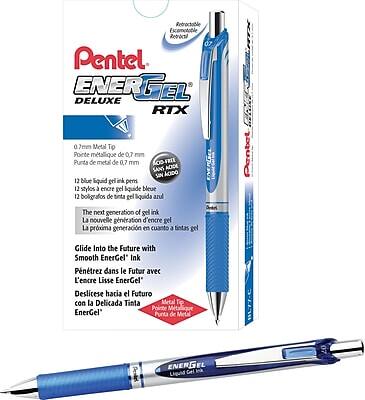 Pentel - EnerGel RTX Retractable Gel Pens, Medium Point, 0.7mm, Blue Ink, Dozen (BL77C)