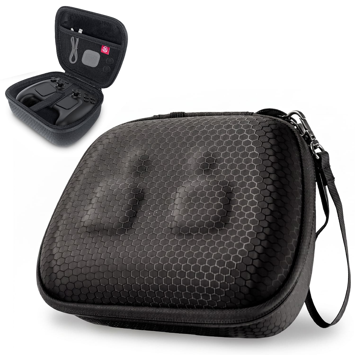 Fosmon - For Steam Controller Case, Universal PS5 Controller Case for Xbox & Nintendo Switch Carrying Case Protective Travel Case - Black