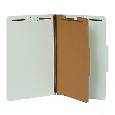 Front. Pendaflex - Recycled Classification Folder, 1-Dividers, 2" Expansion, Legal Size, Light Green, 10/Box - Green.