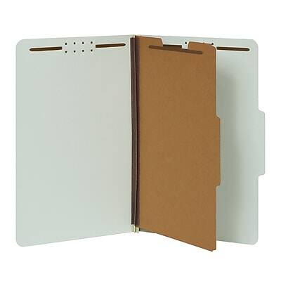 Front. Pendaflex - Recycled Classification Folder, 1-Dividers, 2" Expansion, Legal Size, Light Green, 10/Box - Green.