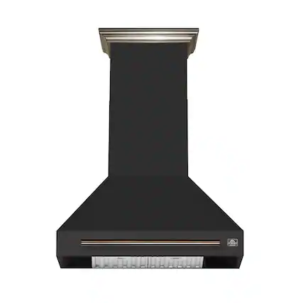 Forno Appliances - 30 inches - Externally Vented & Recirculating - Wall Range Hood - Black