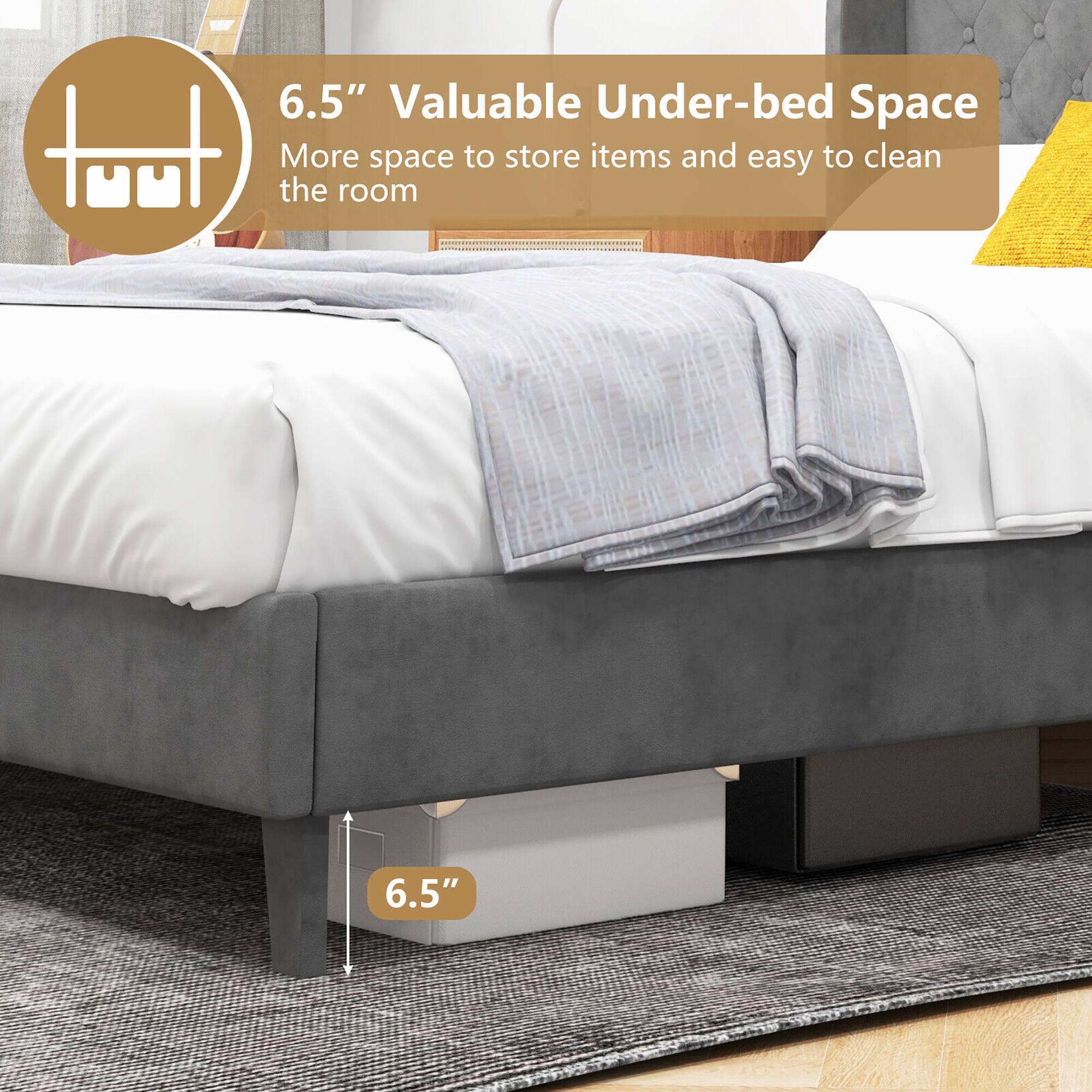 6.5" Valuable Under-bed Space  
More space to store items and easy to clean the room