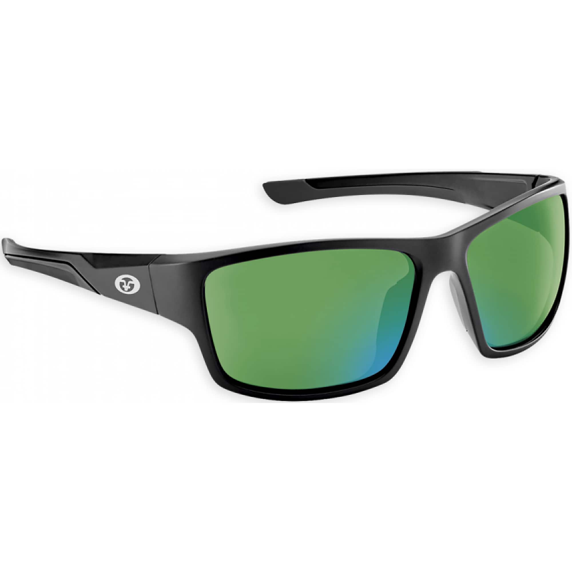 Flying Fisherman - Sand Bank Sunglasses - Matte Black/Amber Green